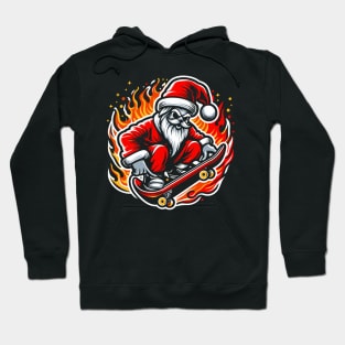 santa skateboard flames t-shirt Hoodie